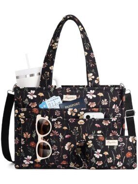 Corduroy Tote Bag 15 Pockets Laptop Teacher Nurse Work Bag